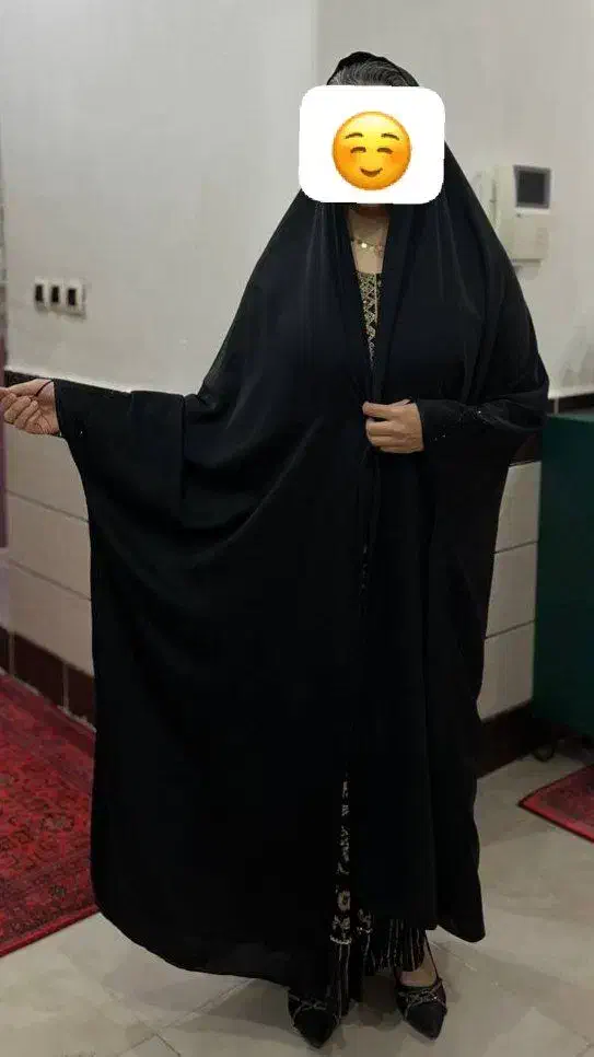 عبا مشکی نگین دار دارای کیسه شستشو ۲عددچادر مجلسی|لباس|دزفول, |دیوار