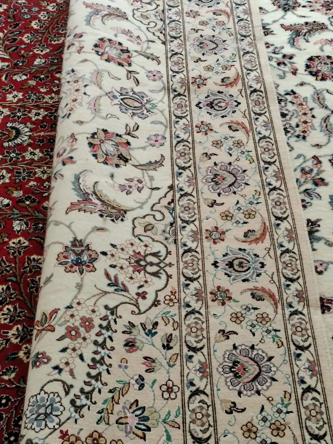 یک تخته فرش دست بافت نایین|فرش|اصفهان, زیار|دیوار