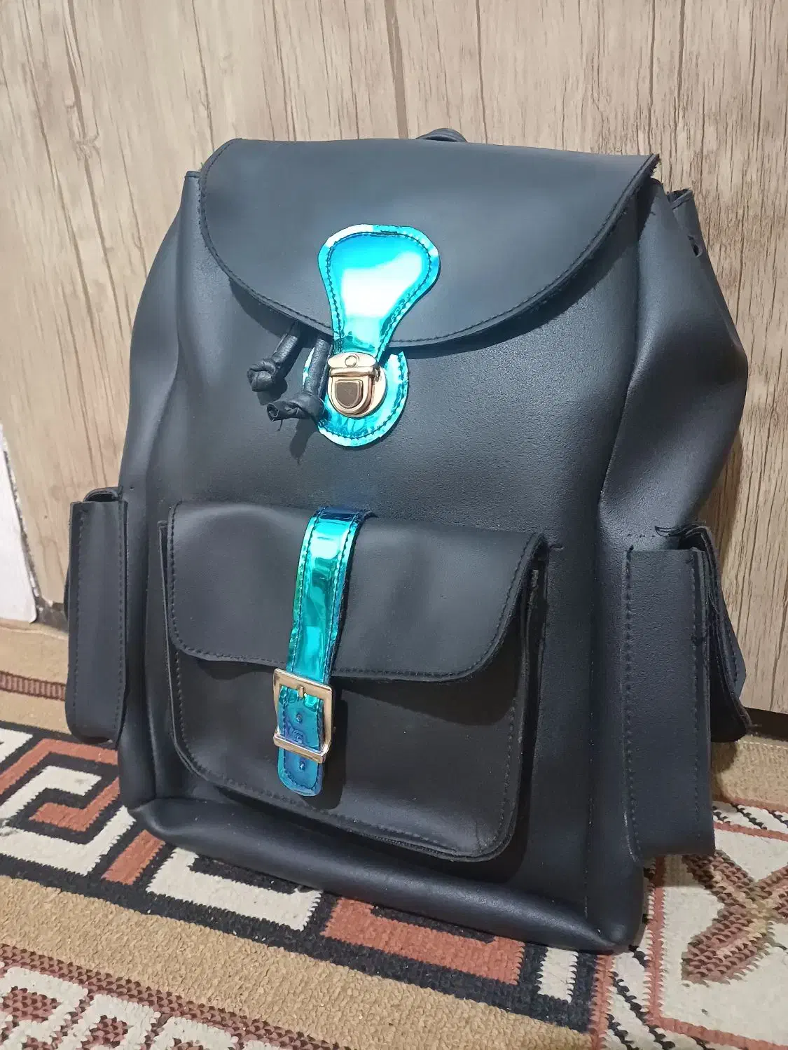 کیف کوله چرمی مشکی|کیف، کفش، کمربند|کاشان, زیارتی|دیوار