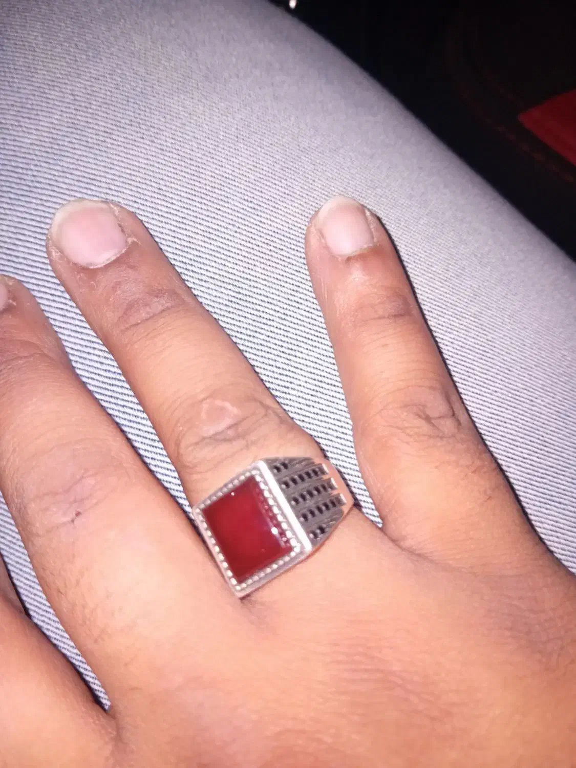 انگشتر نقره سنگ عقیق|جواهرات|خمام, |دیوار