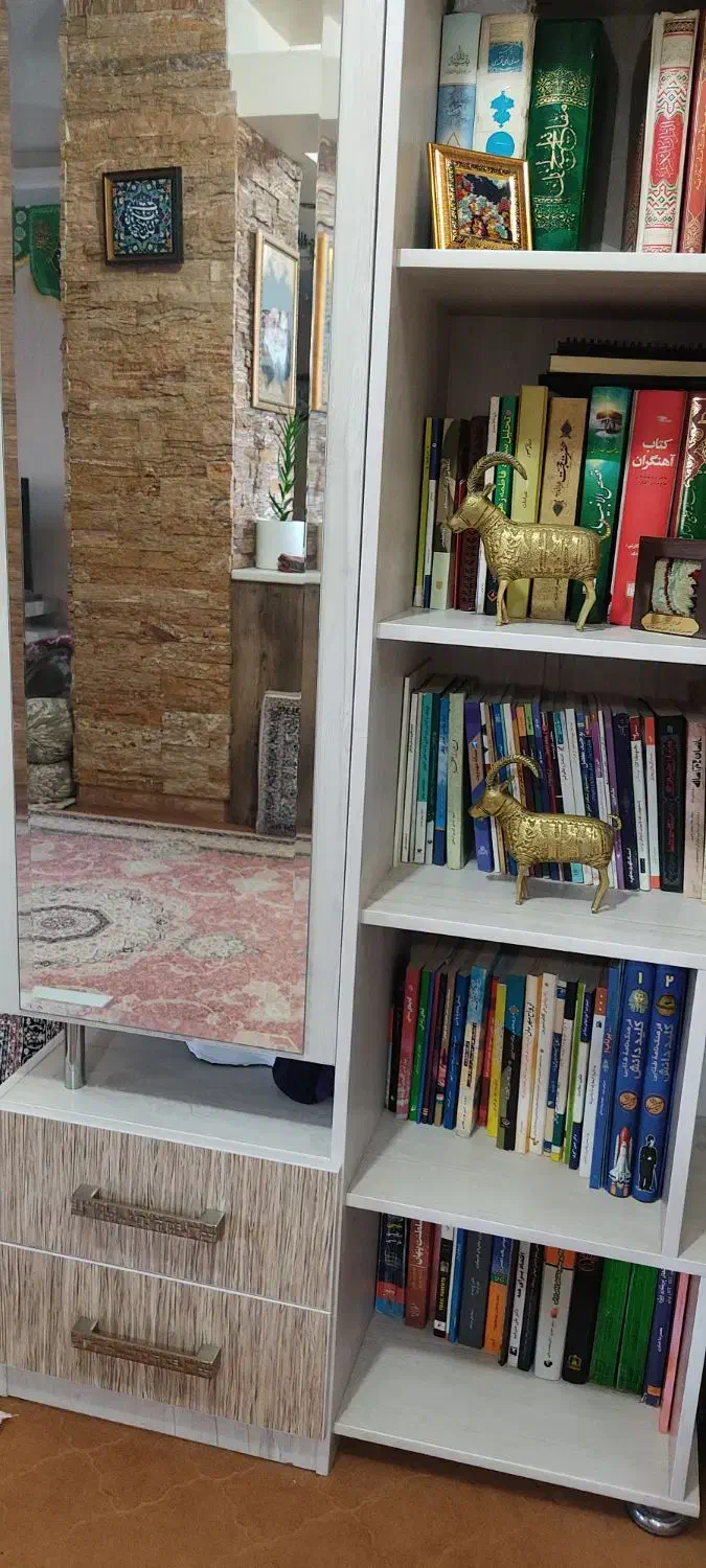 کتابخانه|کتابخانه، شلف، قفسه‌های دیواری|کرج, شهرک فهمیده|دیوار