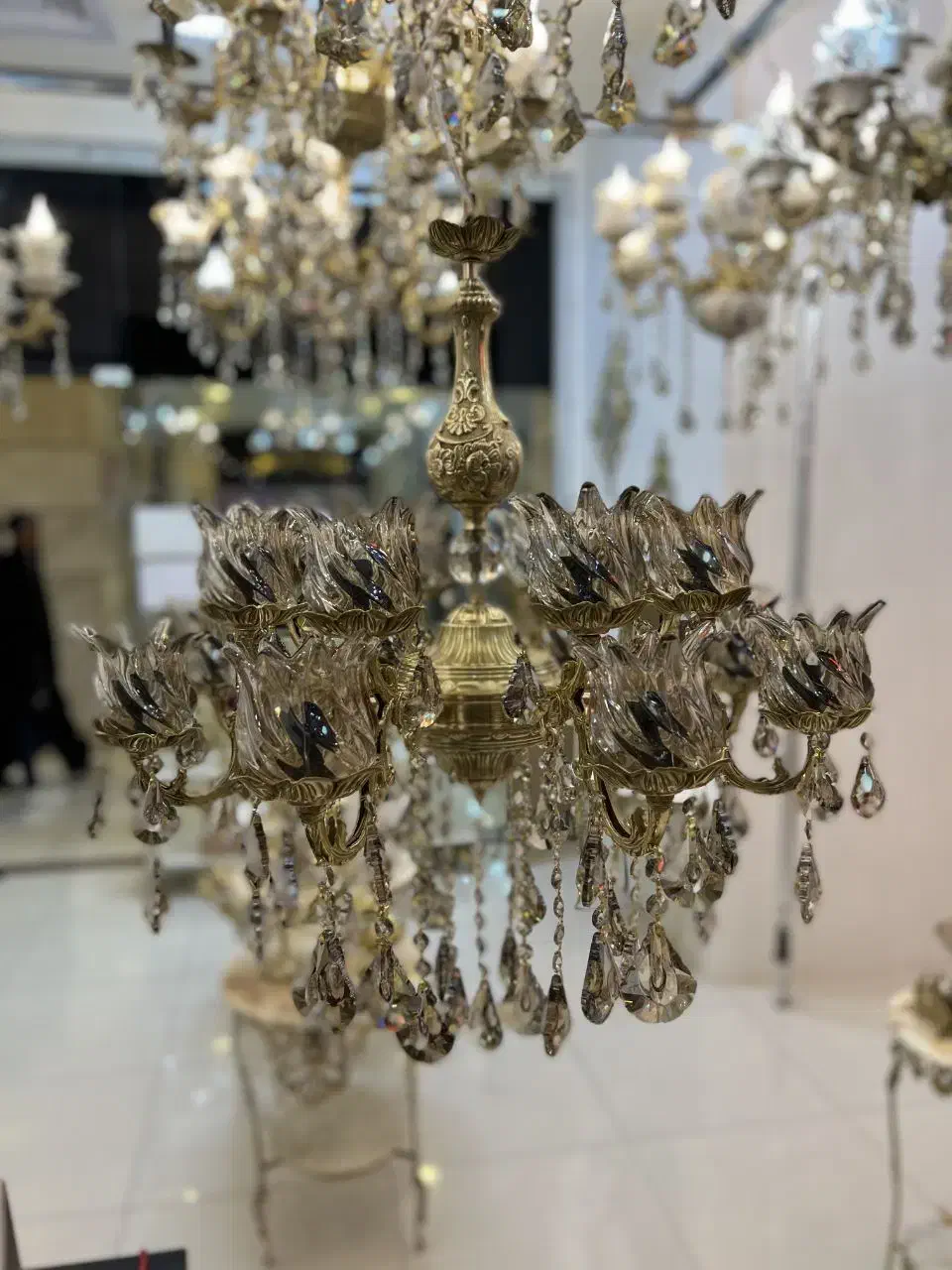 لوستر چهار شاخه هشت شعله برنر|لوستر و چراغ آویز|اردبیل, |دیوار