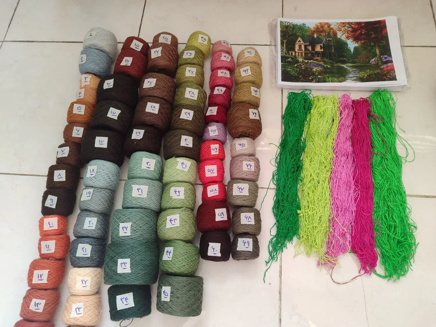 نخ و نقشه با دار قالی کلبه آرامش آماده بافت|صنایع دستی و سایر لوازم تزئینی|تهران, افسریه جنوبی|دیوار