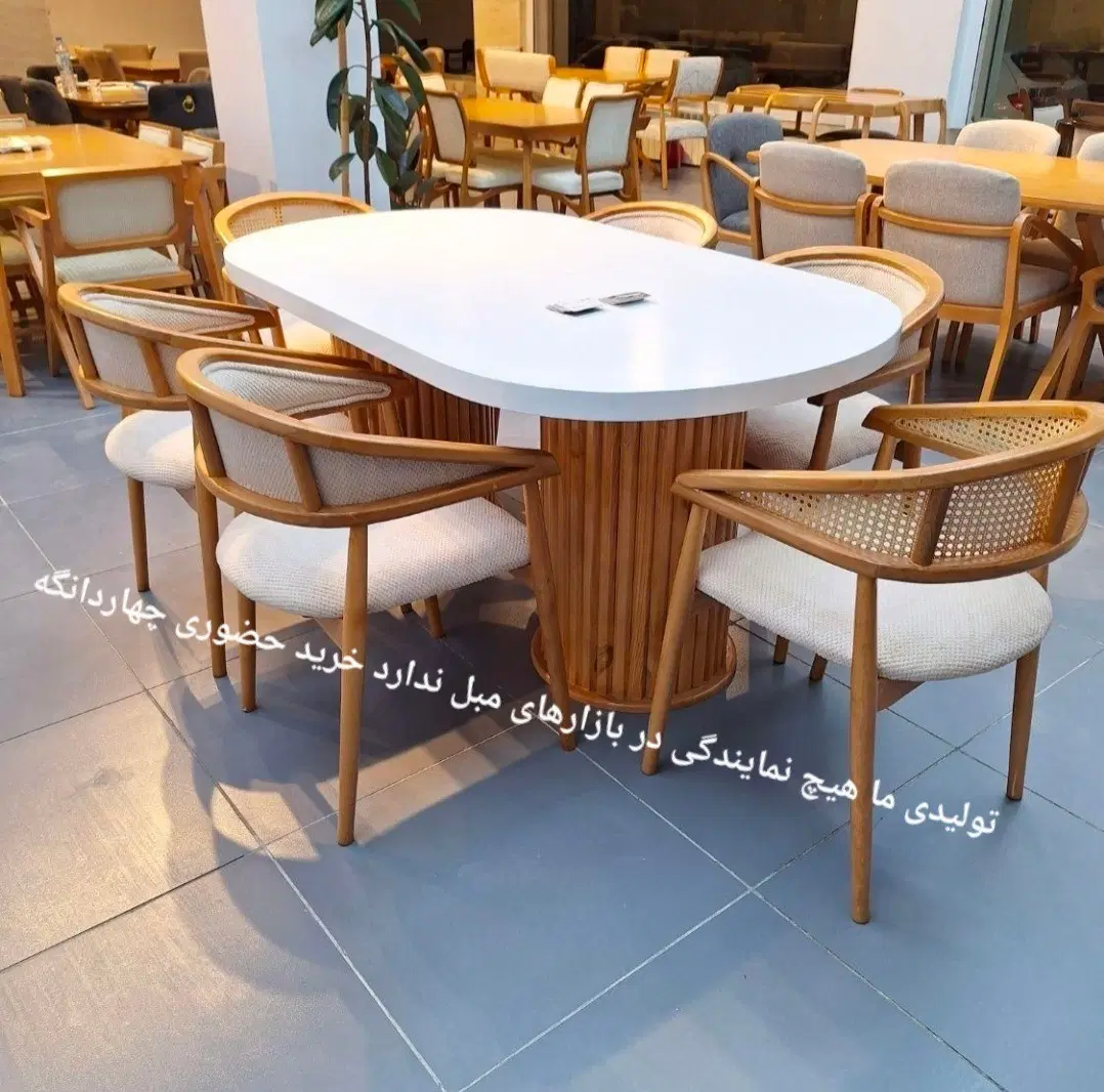 لورمیس میز ناهار خوری ایوارناساخته شده ازچوب وحصیر|میز و صندلی غذاخوری|تهران, جنتآباد جنوبی|دیوار
