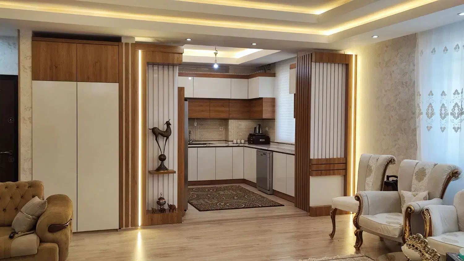 دکور کابینت تخت تاشو|کتابخانه، شلف، قفسه‌های دیواری|قزوین, |دیوار