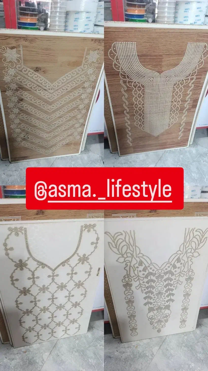 نگین کوبی و پرس لباس|لباس|آسمینون, |دیوار