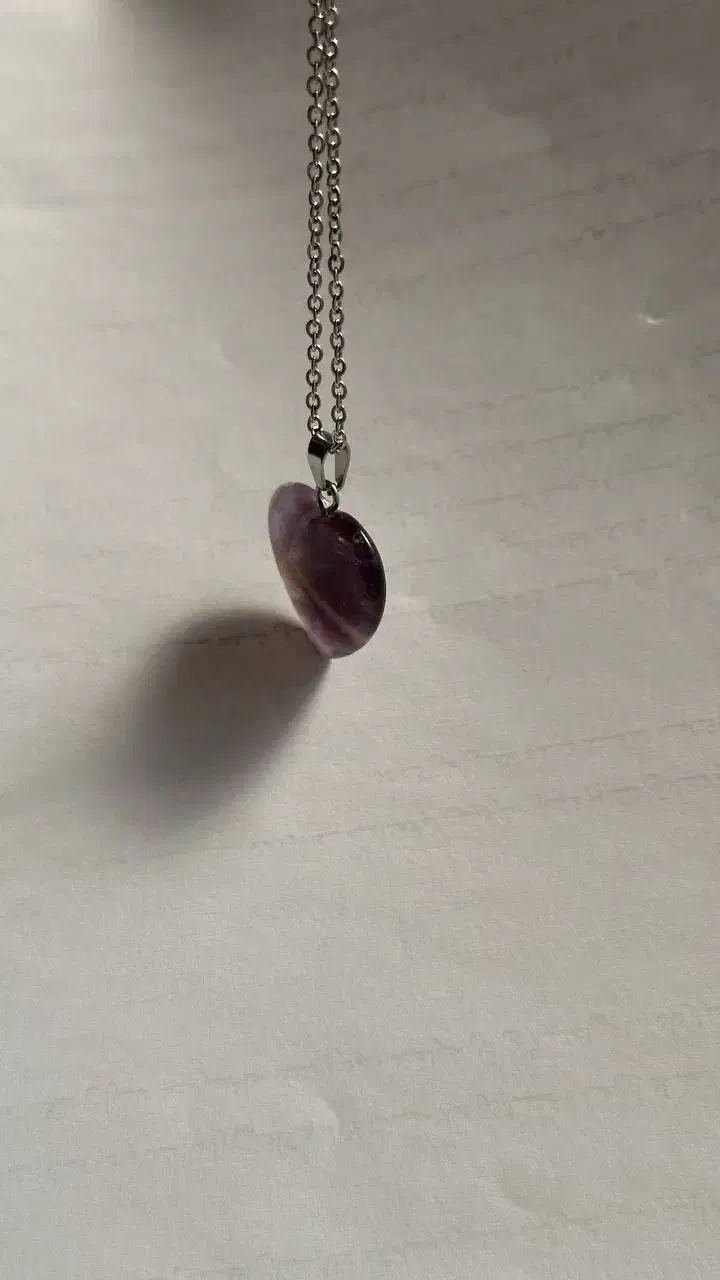 گردنبند امیتیس اصل رگه دار بنفش مناسب هدیه با جعبه|جواهرات|تهران, قبا|دیوار