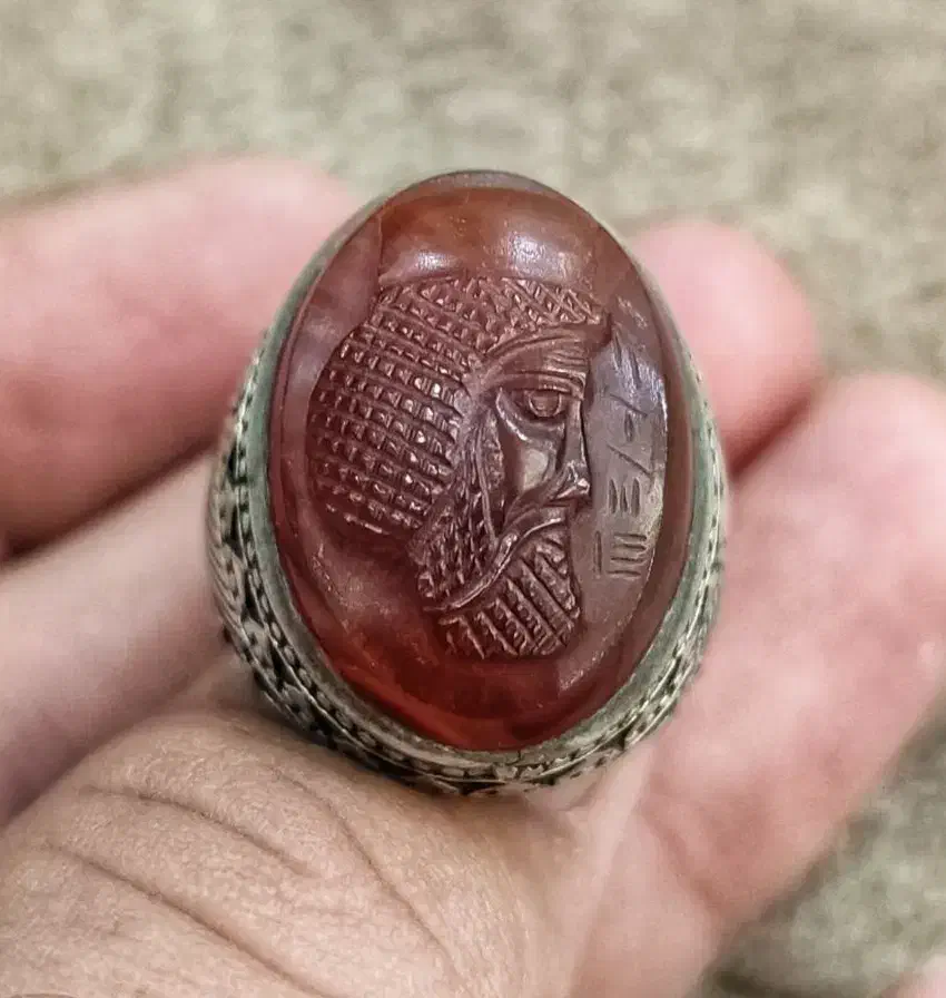 انگشتر نقره عقیق حکاکی رضا قنبری|بدلیجات|تهران, نیروی هوایی (پیروزی)|دیوار