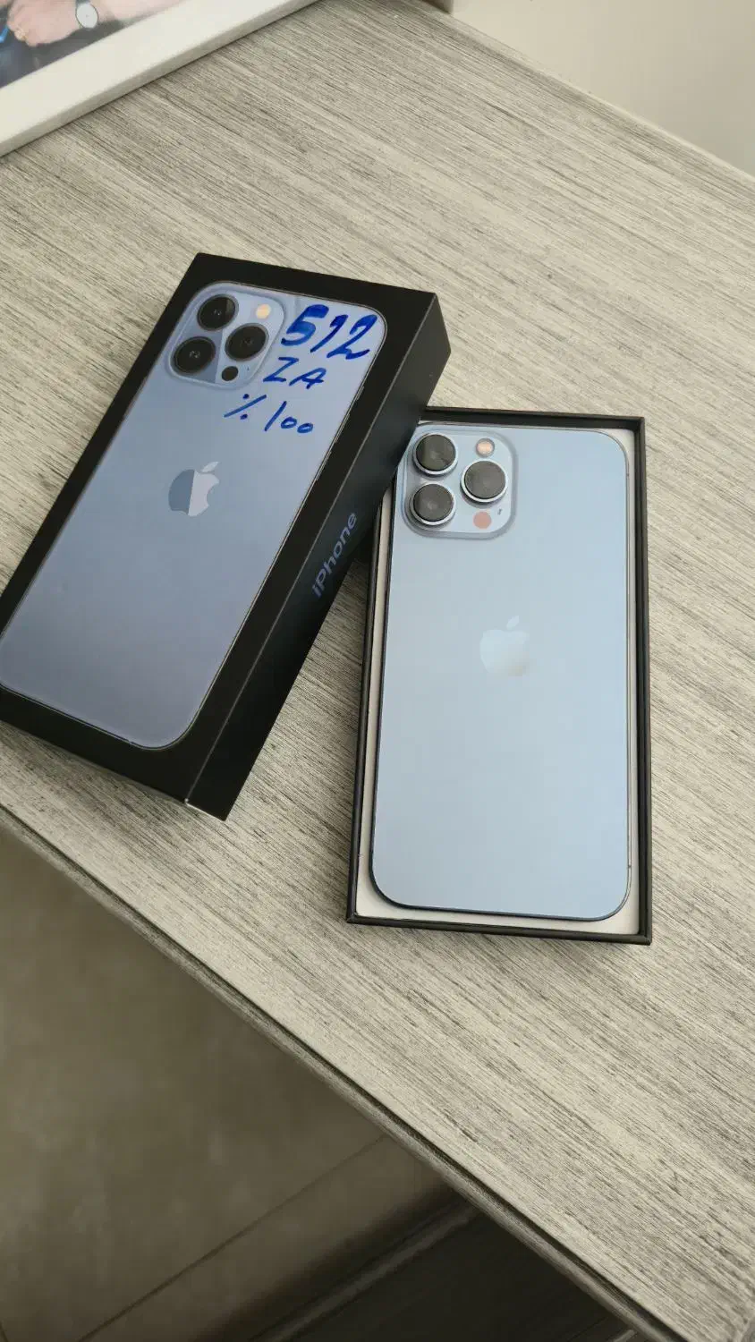 آیفون ۱۳ پرو مکس ۵۱۲ zaa باطری ۹۱ آبی|موبایل|تهران, ابوذر|دیوار