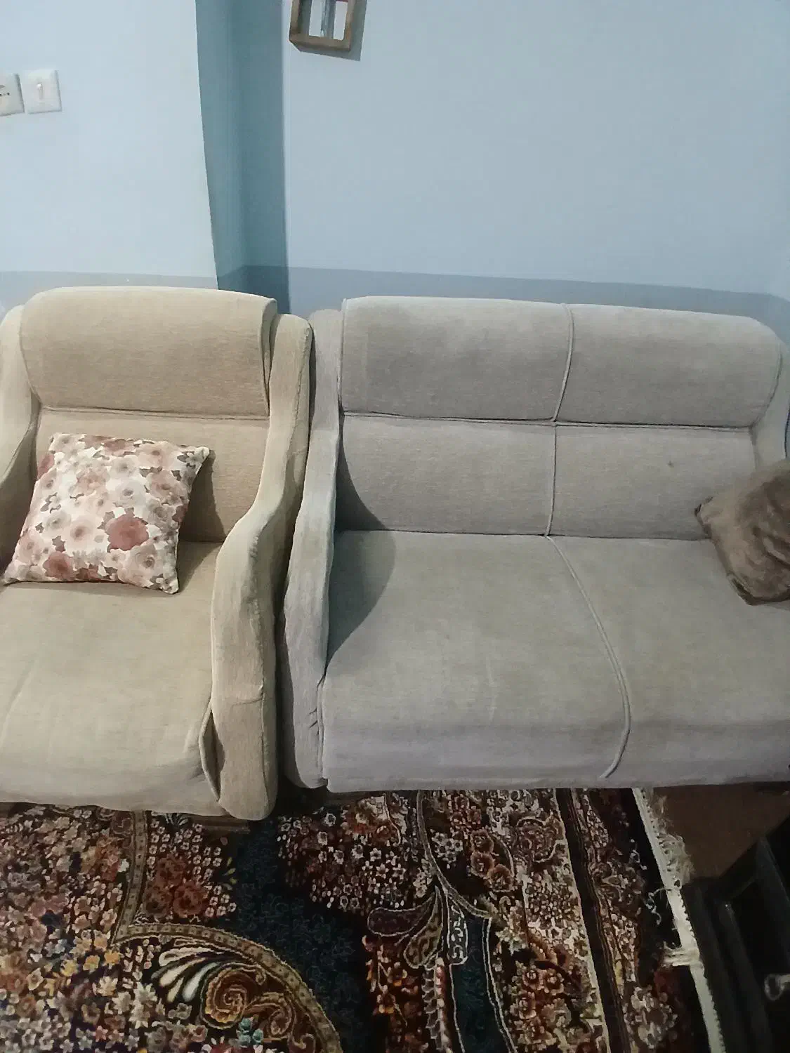 فروش یک دست مبل هشت نفره تمیز ومرتب|مبلمان خانگی و میز عسلی|کاشمر, |دیوار