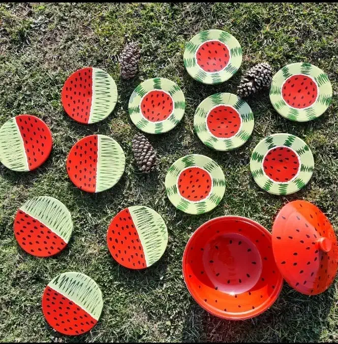 پیش دستی یلدایی هندونه|ظروف سرو و پذیرایی|رشت, هلال احمر|دیوار