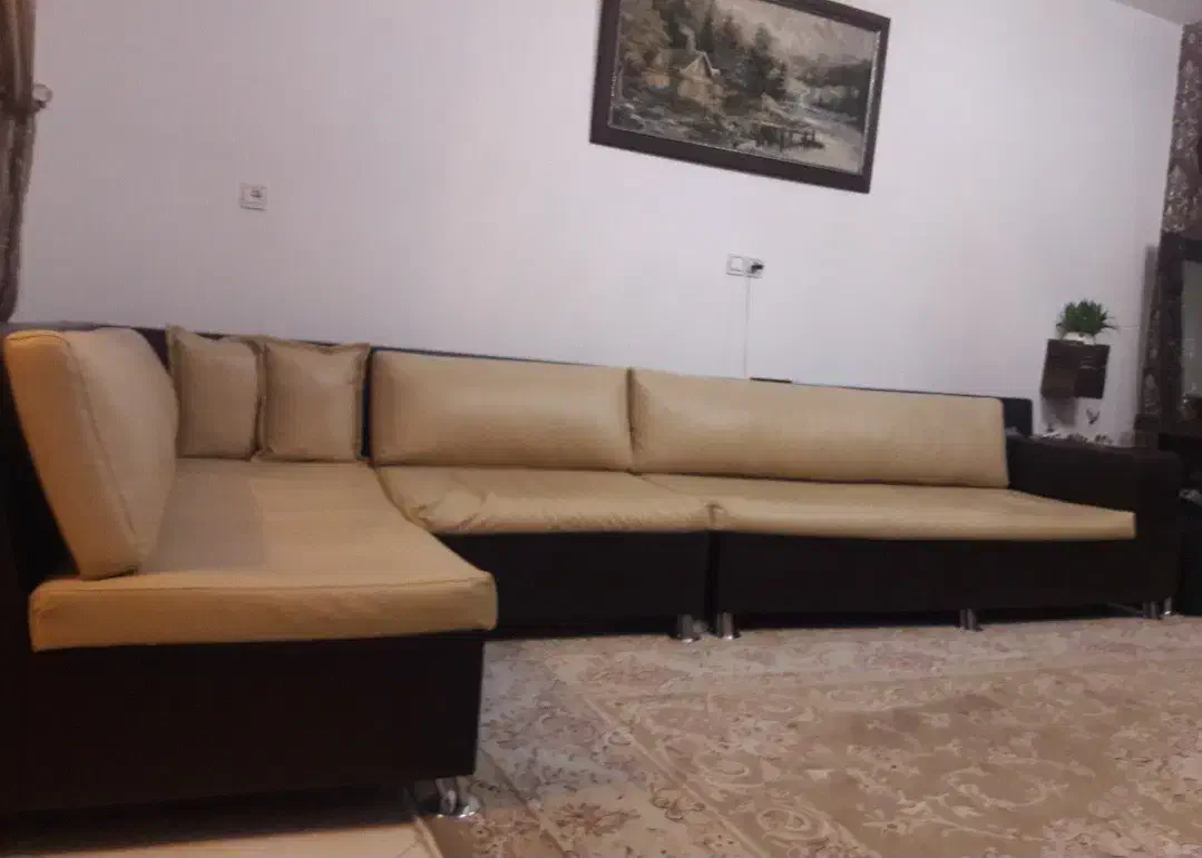 مبل راحتی ال ۷ نفره + میز جلو مبلی|مبلمان خانگی و میز عسلی|کرمانشاه, |دیوار