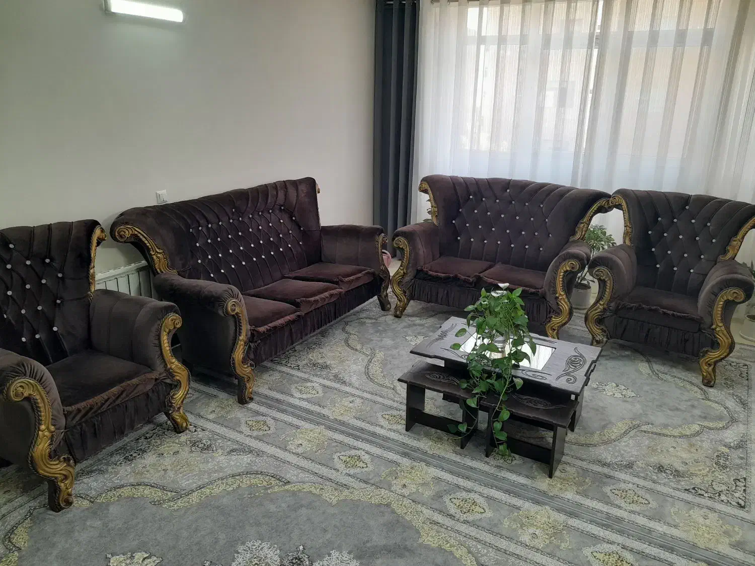 فروش مبل راحتی ۷نفره باعسلی|مبلمان خانگی و میز عسلی|فولادشهر, مسکن مهر فولادشهر|دیوار