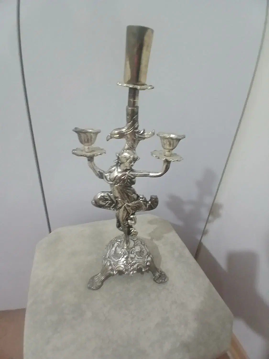 آینه کنسول با شمعدان برنزی|بوفه، ویترین، کنسول|تبریز, |دیوار