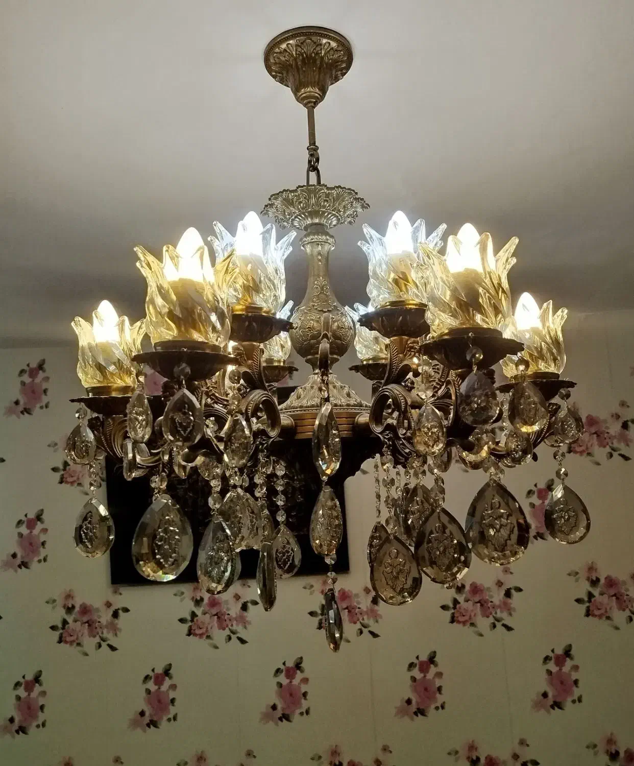 لوستر ۶ شاخه ۱۲ شعله|لوستر و چراغ آویز|زنجان, |دیوار