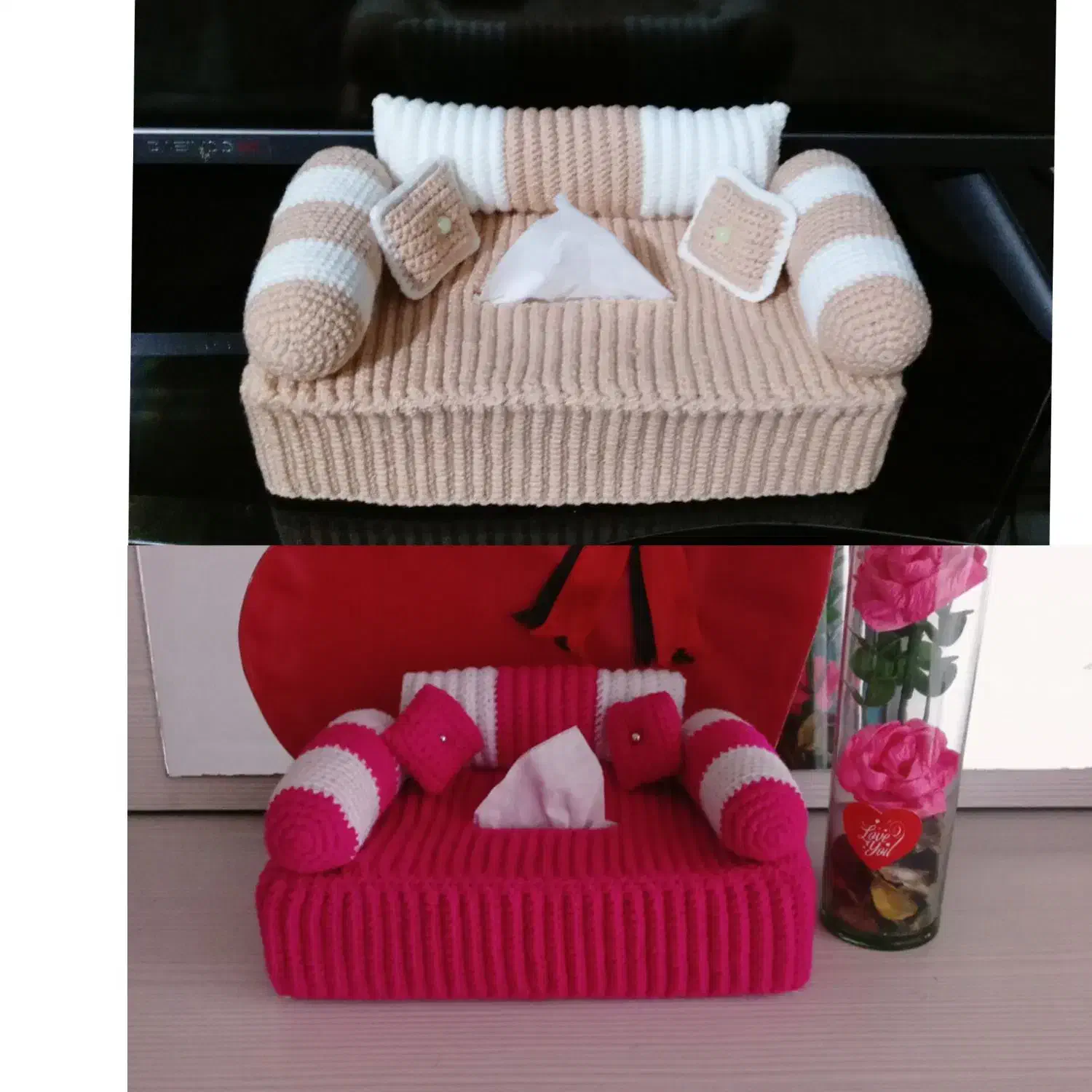 کاور دستمال کاغذی طرح مبل|صنایع دستی و سایر لوازم تزئینی|شیروان (خراسان), |دیوار