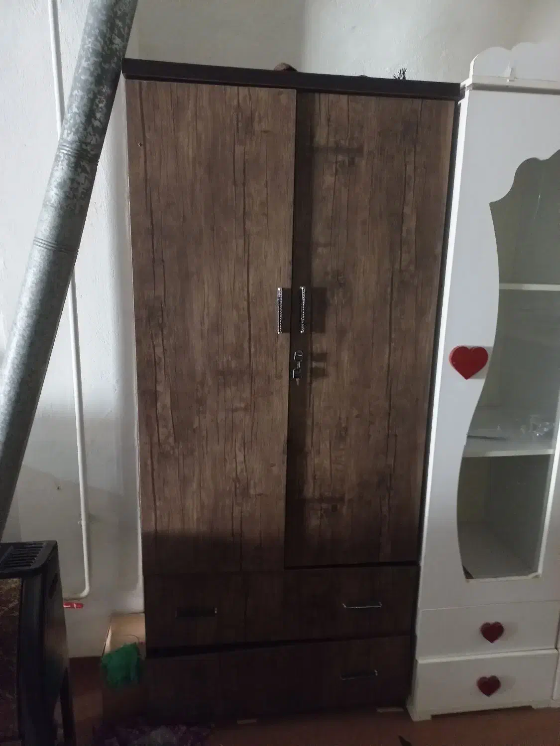 دوعدد کمد سفید قهوای هر دو کشو داره|جاکفشی، کمد، دراور|لنگرود, |دیوار