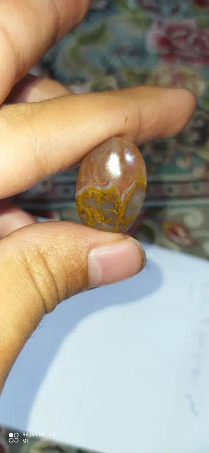 نگین انگشتر عقیق شجر مصور و پاییزی|جواهرات|بندر انزلی, امامزاده|دیوار