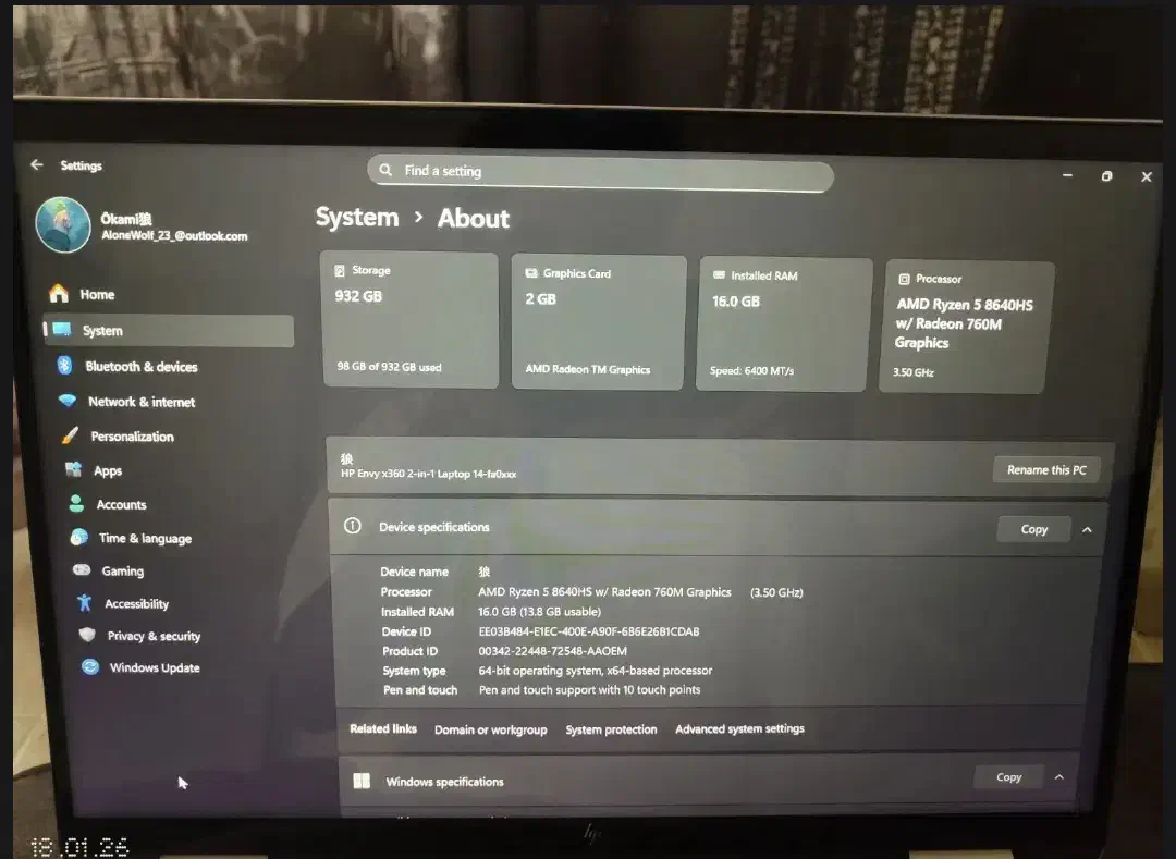 HP envy x360 14|رایانه همراه|آستانه اشرفیه, |دیوار