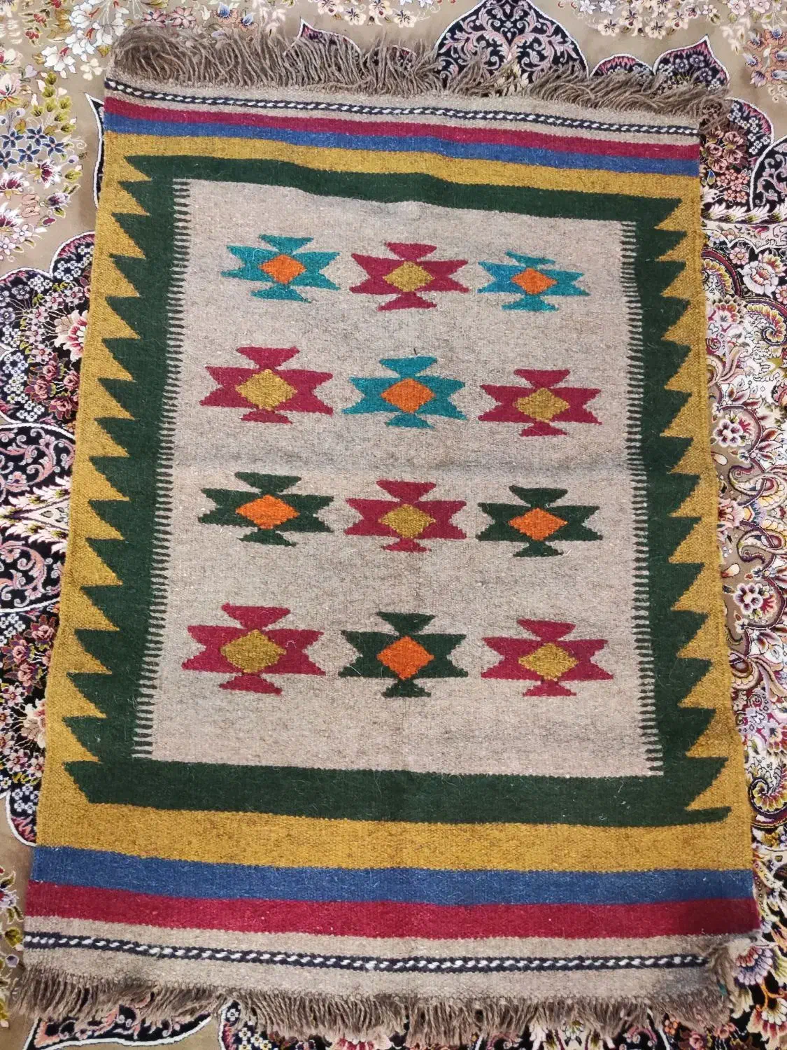 گلیم دستبافت یک در هفتاد|گلیم، جاجیم، گبه|ورامین, ورامین|دیوار