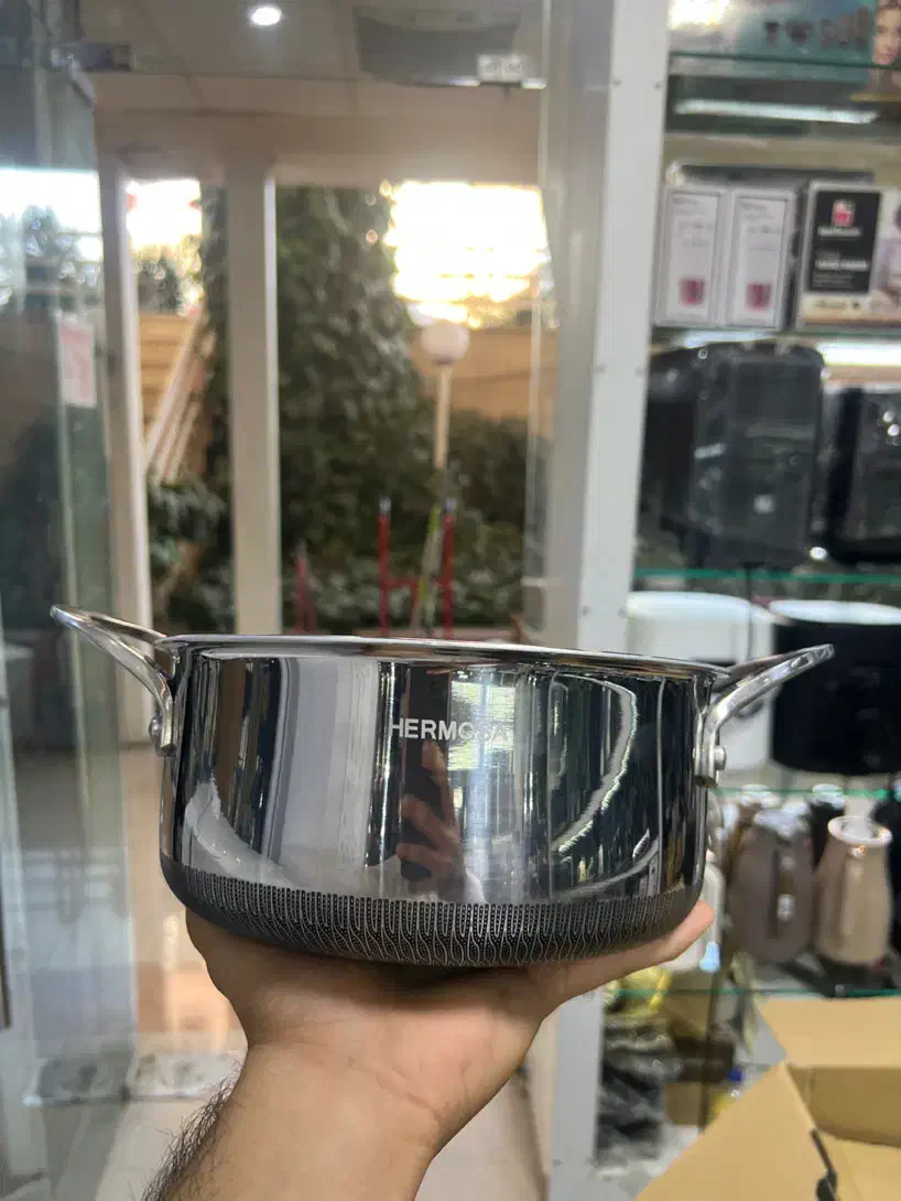 قابلمه استیل ۱۰ پارچه کف لیزری هرموسا اسپانیا|ظروف پخت‌وپز|کرمانشاه, |دیوار