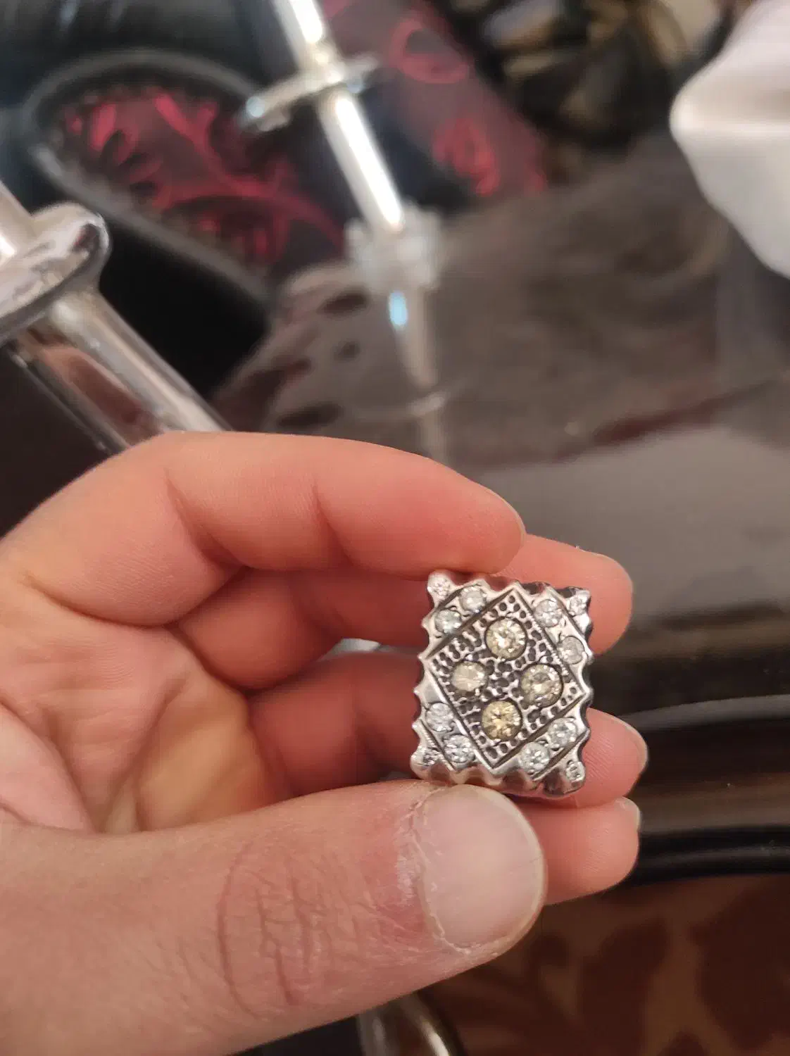 انگشتر نقره نگین موزانایت|جواهرات|قرچک, مهدیه|دیوار