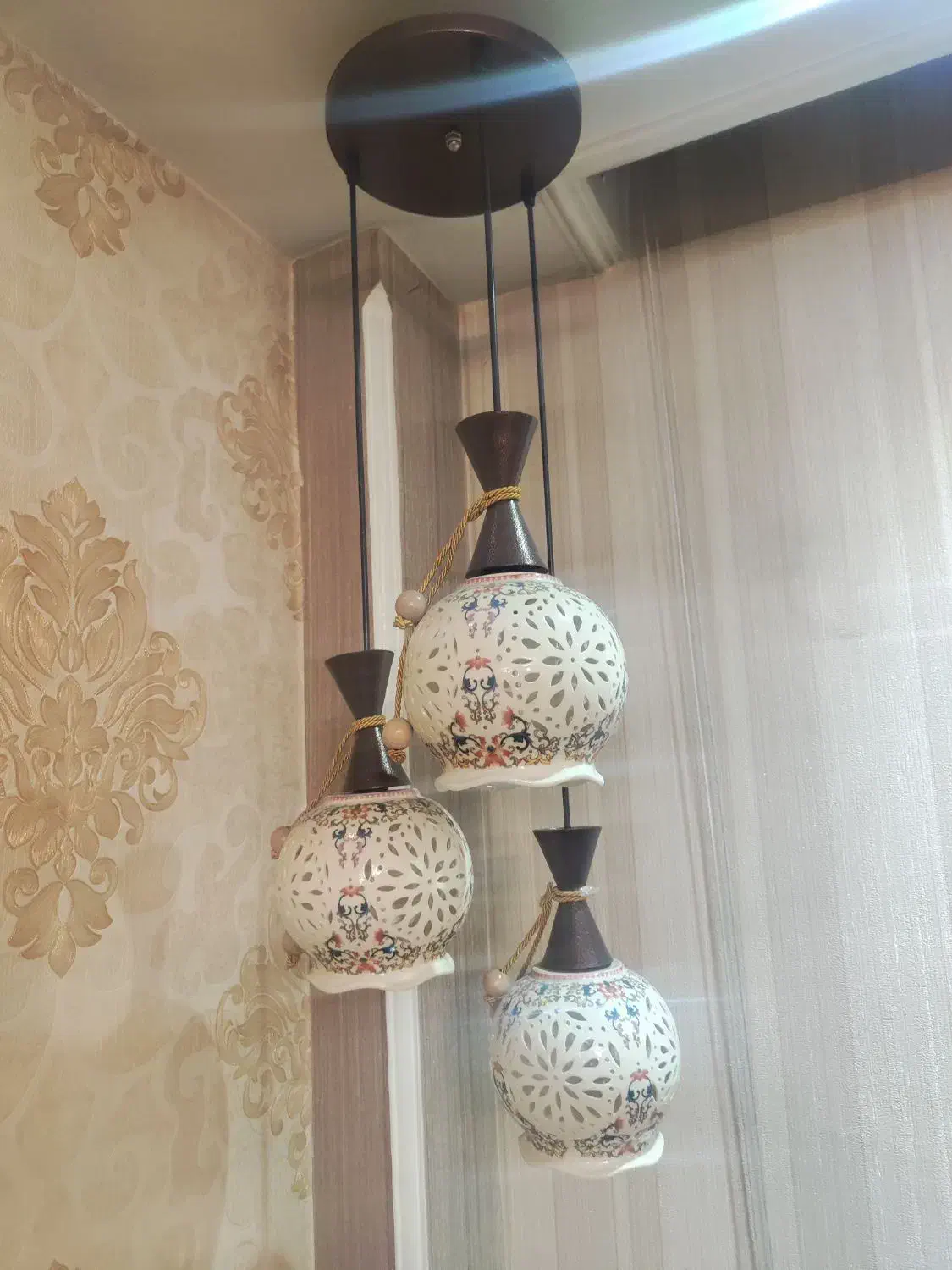 لوستر چینی سه شعله|لوستر و چراغ آویز|تهران, تهرانپارس جنوبی|دیوار