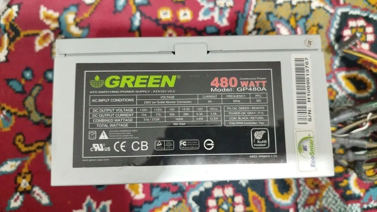 پاور 480w گرین|قطعات و لوازم جانبی رایانه|قدس, شهر‌قدس|دیوار