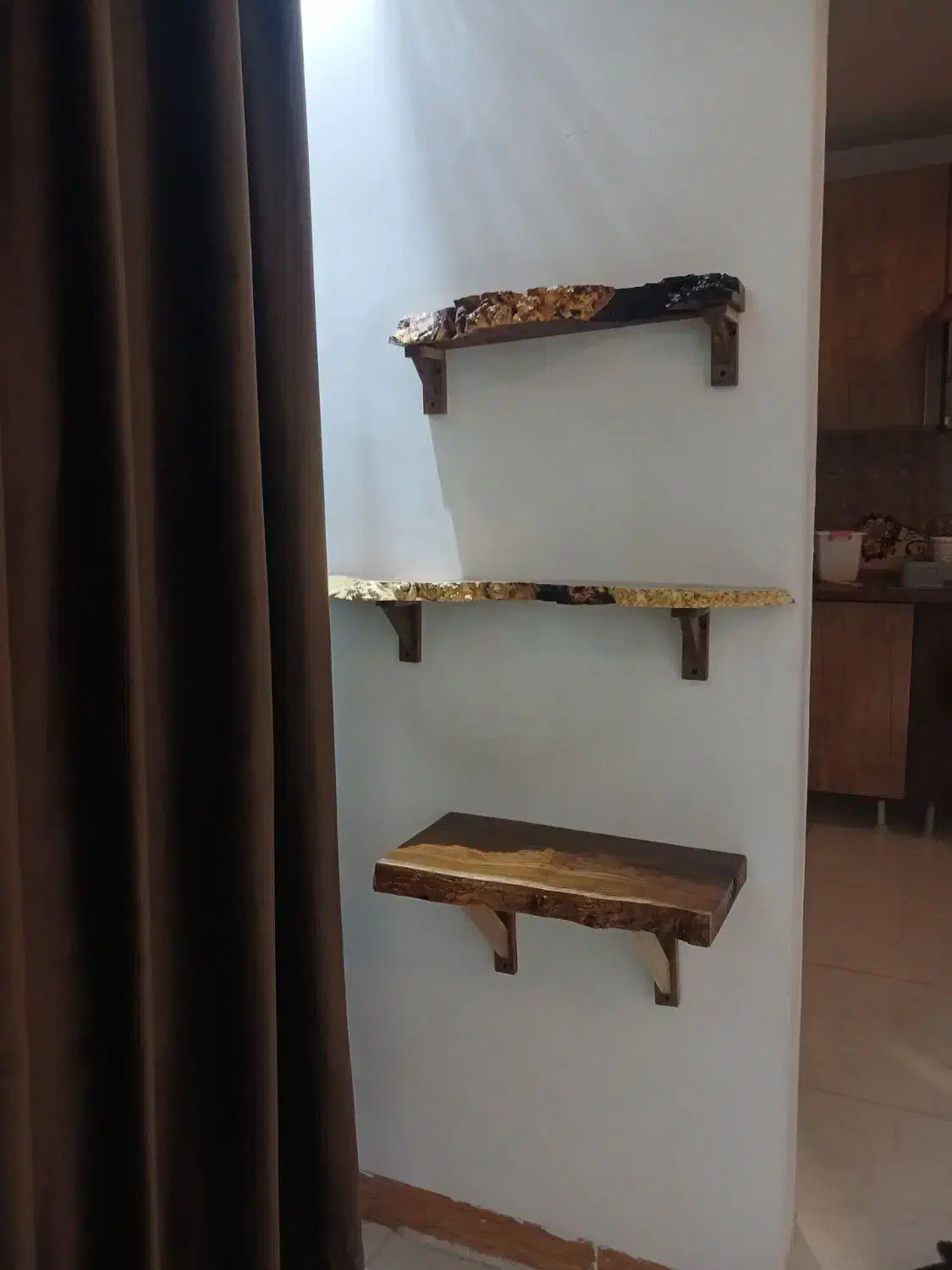 قفسه شلف چوبی|کتابخانه، شلف، قفسه‌های دیواری|همدان, |دیوار