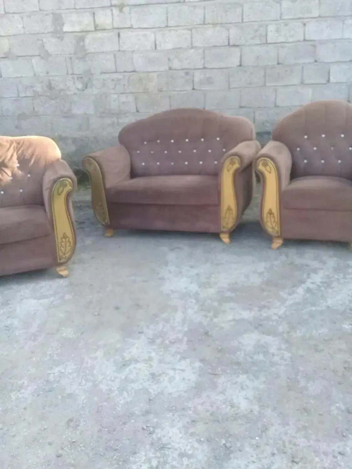 مبل هفت نفره رنگ قهوه ای مخمل|مبلمان خانگی و میز عسلی|کلاچای, |دیوار