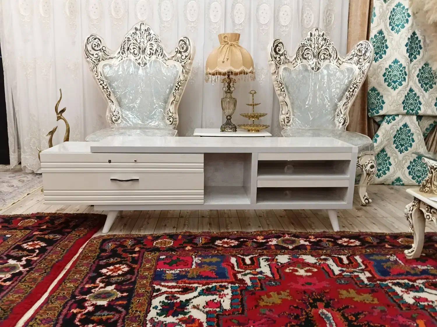 میز چوبی ۱،۵ متر دوحالته|میز تلویزیون|تبریز, |دیوار