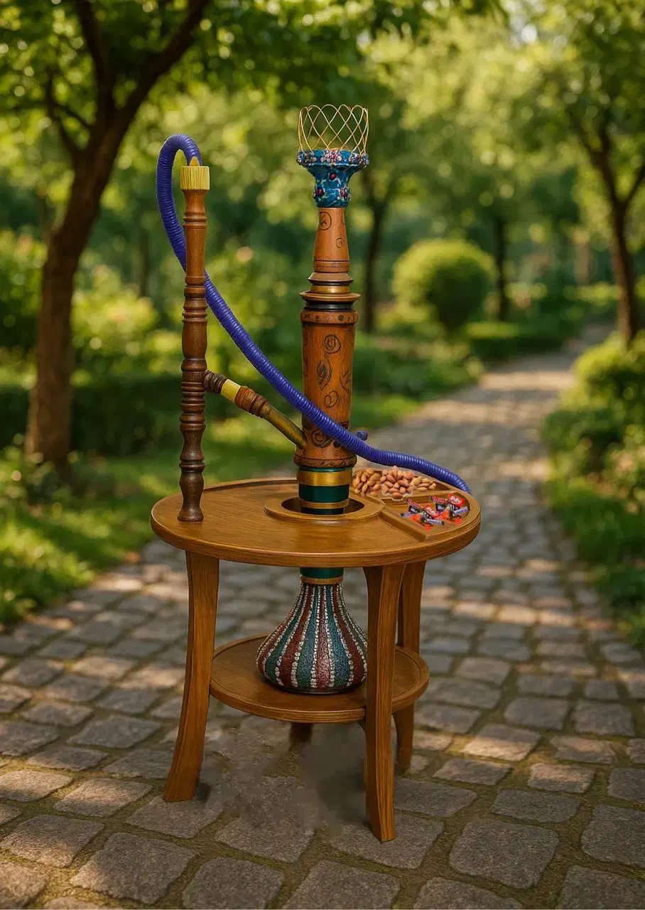 میز قلیون چوبی|صنایع دستی و سایر لوازم تزئینی|اصفهان, قهجاورستان|دیوار