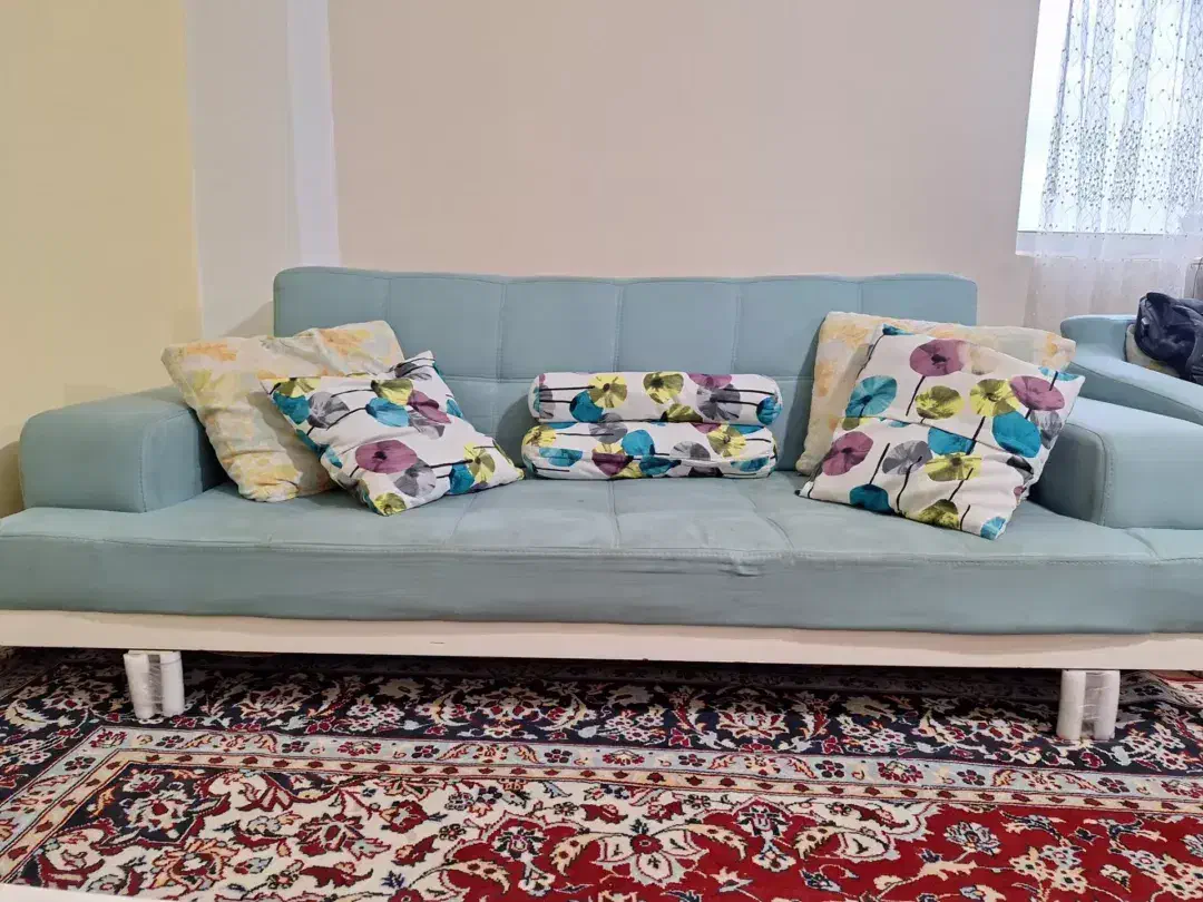 مبل تختخوابشو ۵ نفره فیروزه ای|مبلمان خانگی و میز عسلی|محمودآباد, |دیوار