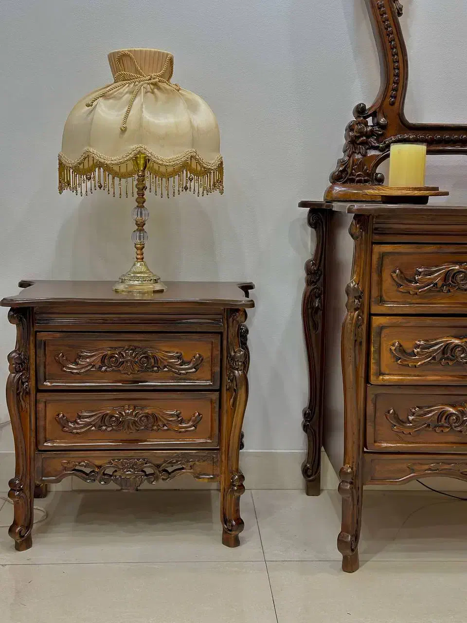 تخت دونفره چوبی سرویسخواب پر منبت|تخت و سرویس خواب|تهران, اختیاریه|دیوار