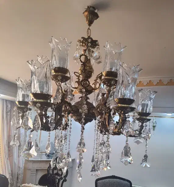 لوستر های ۱۲+۱۲+۵ شاخه +بالادری و ۴ عدد دیوار کوب|لوستر و چراغ آویز|اراک, |دیوار