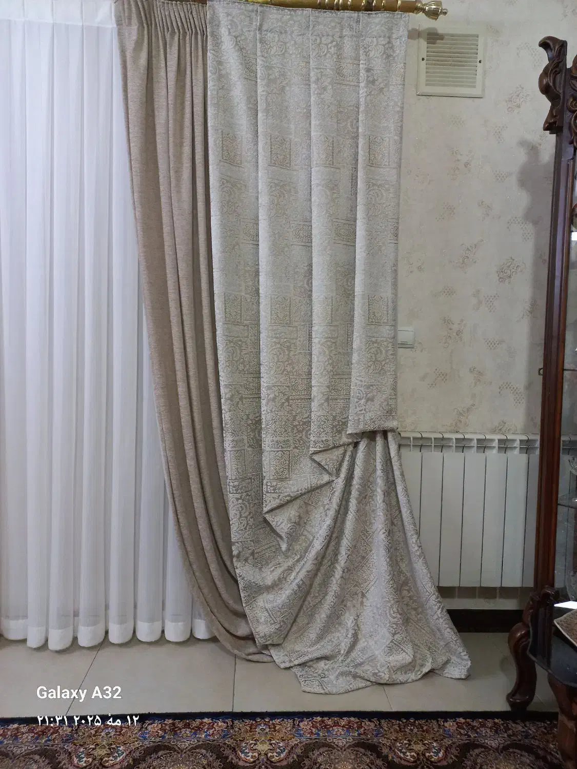 والان دو تیکه مخمل طرح دار و ساده|پرده، رانر، رومیزی|تهران, آهنگ|دیوار