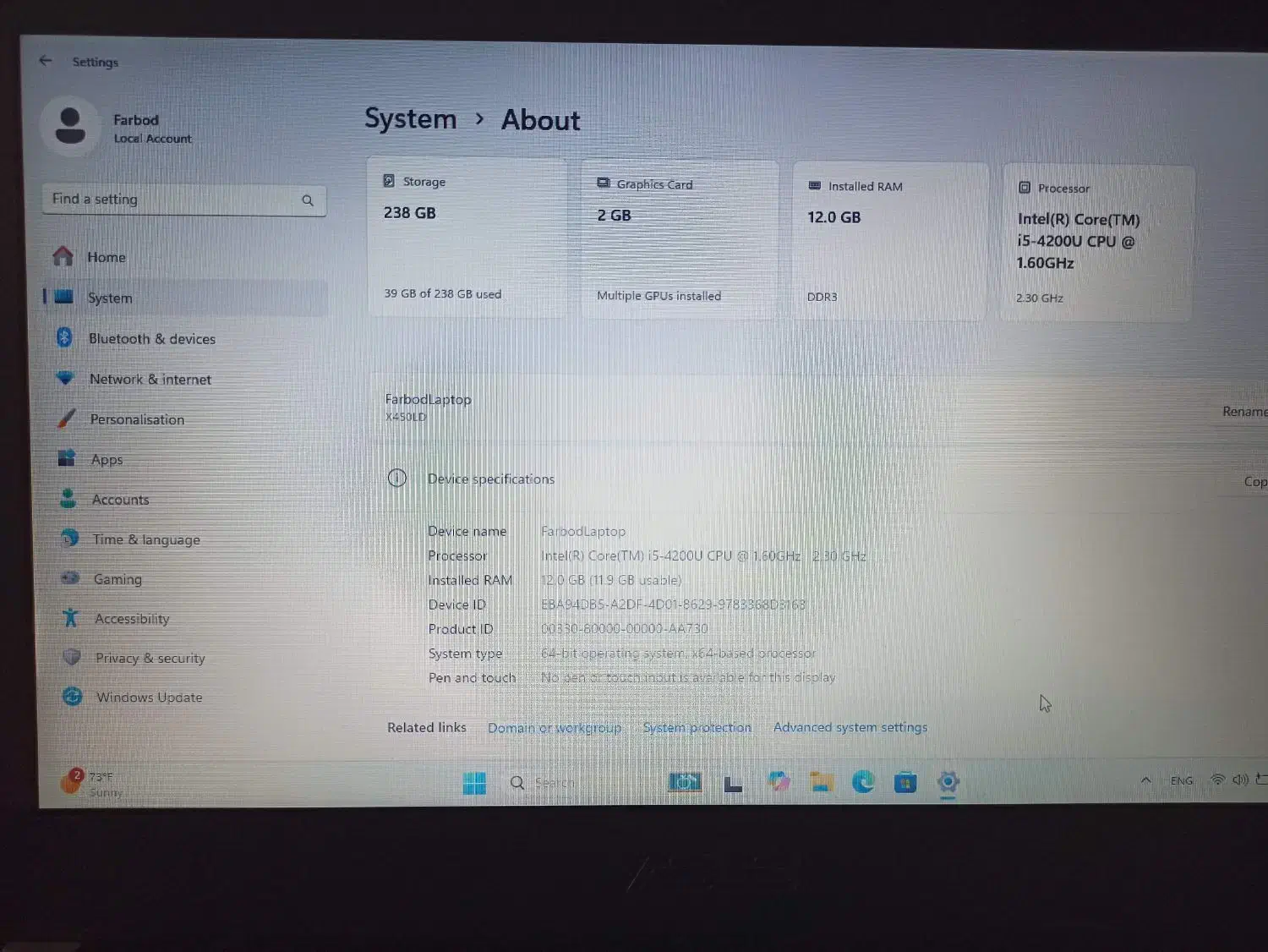 لپتاپ Asus K450LD|رایانه همراه|تهران, نیروی هوایی (پیروزی)|دیوار