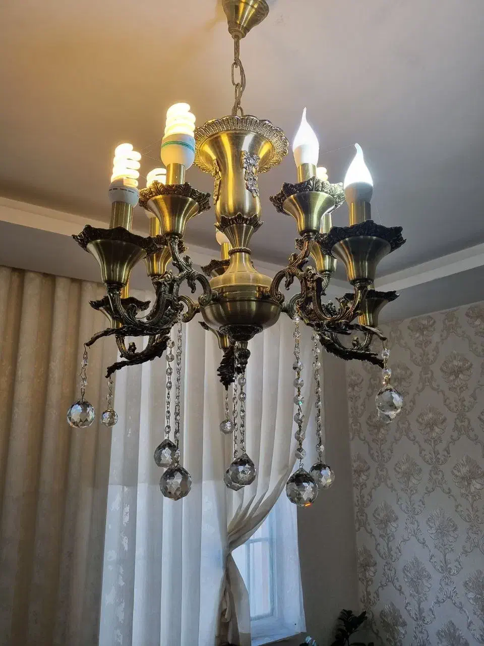 ۴ عدد لوستر برنجی|لوستر و چراغ آویز|اراک, |دیوار