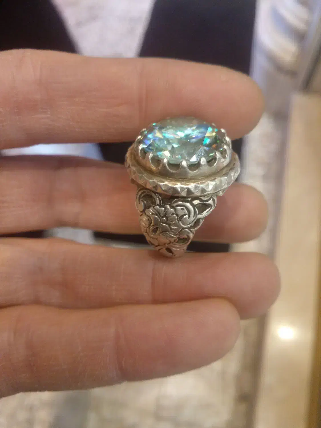 انگشتر موزنایت درشت اصلی|جواهرات|قم, شاه ابراهیم|دیوار