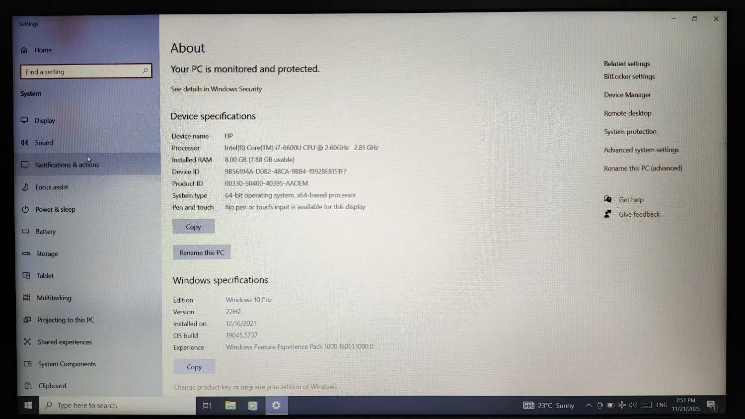 لپ تاپ hp Probook 650 g2|رایانه همراه|شهرضا, |دیوار