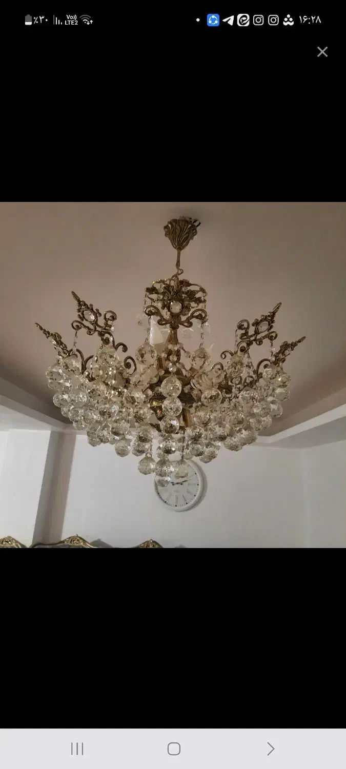 لوستر چتری ده شاخه|لوستر و چراغ آویز|تبریز, |دیوار