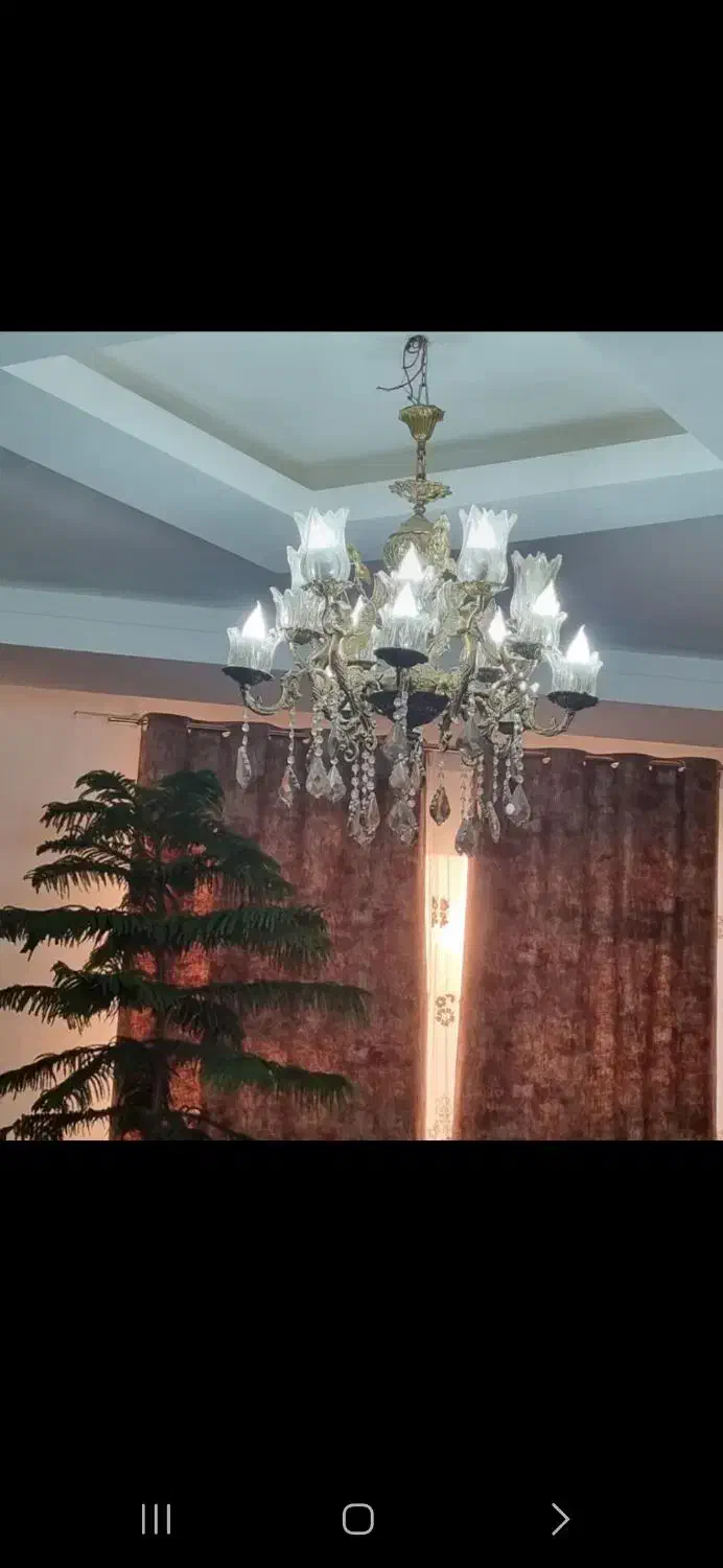لوستر برنجی|لوستر و چراغ آویز|قزوین, |دیوار