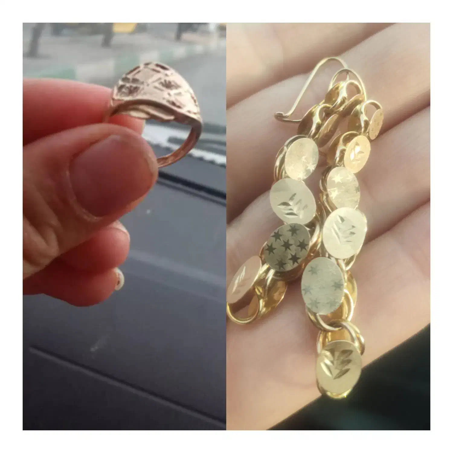 گوشواره بیروتی و انگشتر سالم و نو|جواهرات|یاسوج, |دیوار