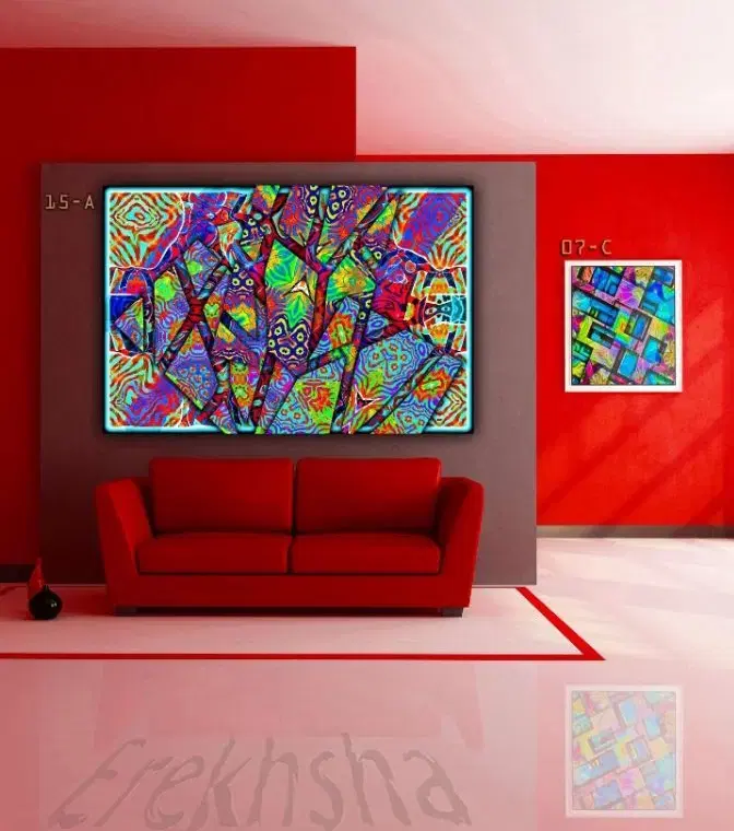 تابلو سایکو مدرن دیزاین دکوراسیون لوکس psychedelic|تابلو، نقاشی، عکس|تهران, کامرانیه|دیوار