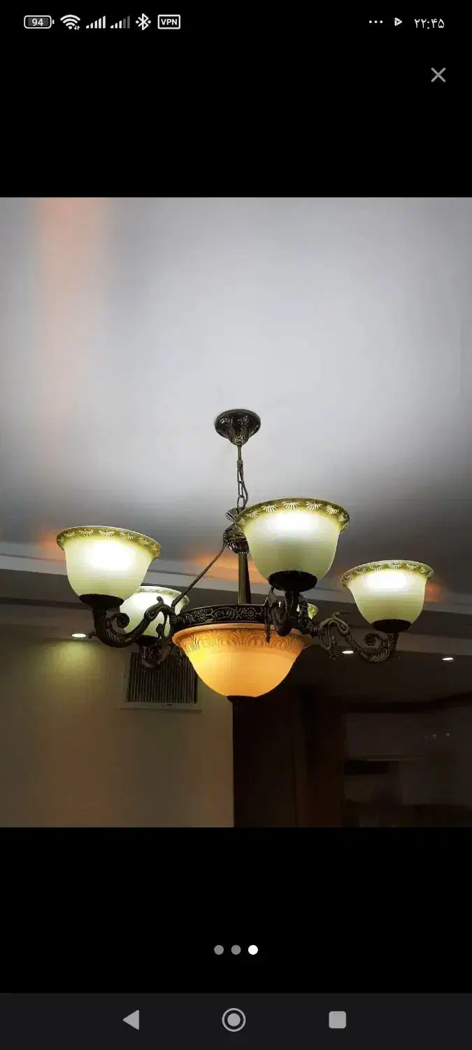 لوستر ۵ شاخه طرح کلاسیک برنز|لوستر و چراغ آویز|شاهرود, |دیوار