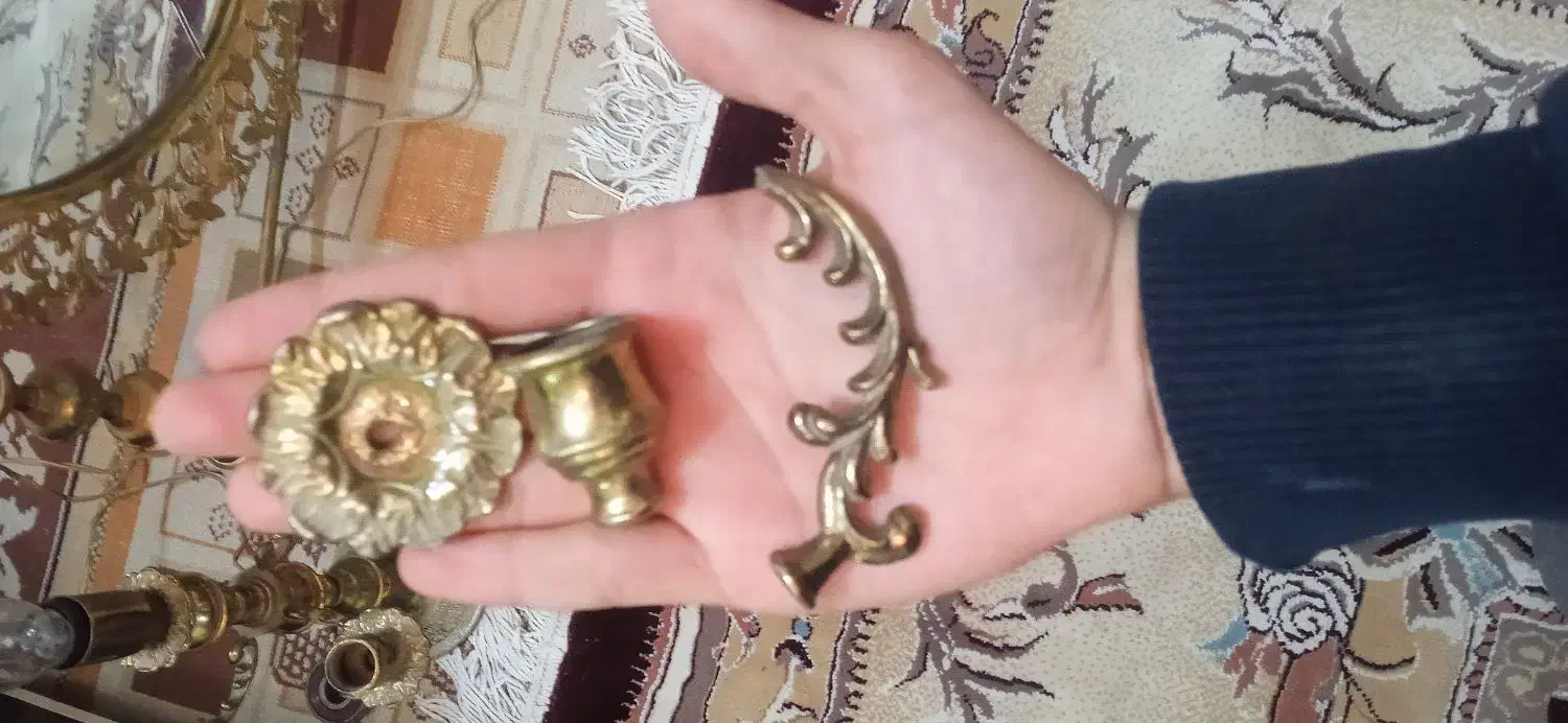 آینه شمعدان برنجی اصل|آینه|ورامین, ورامین|دیوار