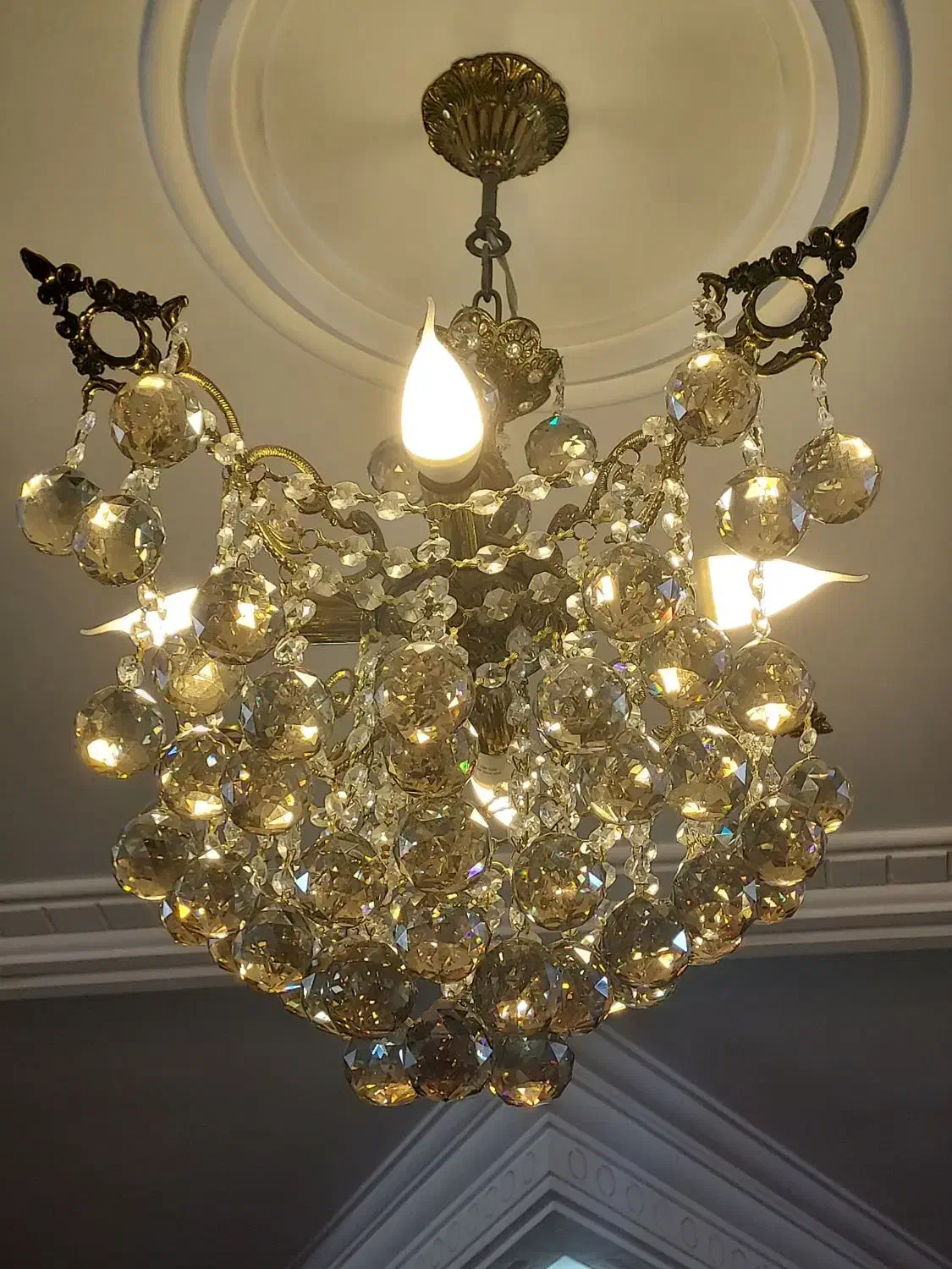 لوستر برنزی|لوستر و چراغ آویز|قم, علی آباد سعدگان|دیوار