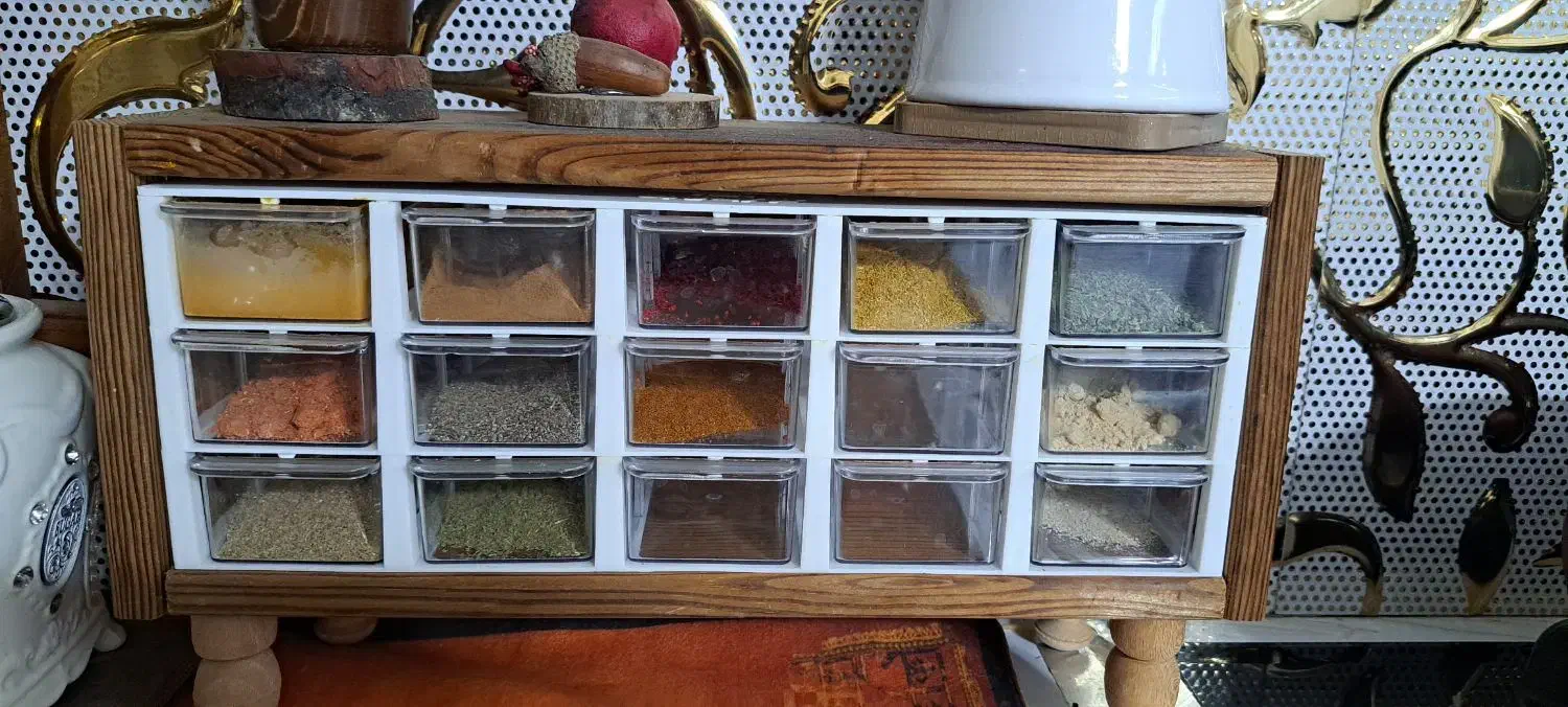 جا ادویه ای کشویی جنس چوبی|آب‌چکان و نظم‌دهنده ظروف|محمدیه-قزوین, |دیوار