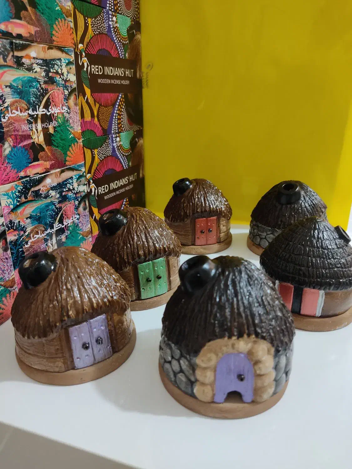 جا عودی مینیاتوری،کلبه ساحلی،سرخ پوستی در چند رنگ|صنایع دستی و سایر لوازم تزئینی|تهران, سردارجنگل|دیوار