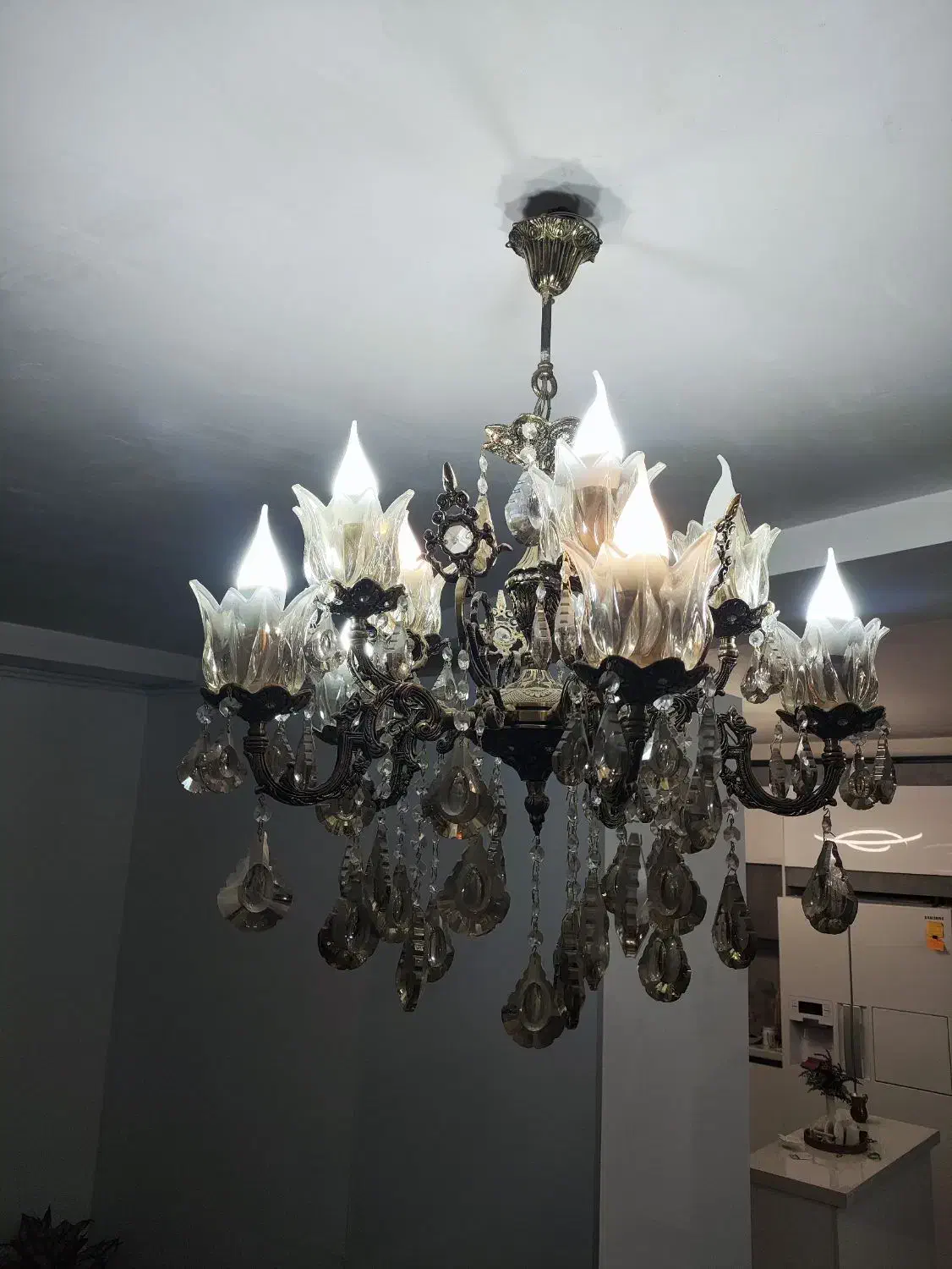 لوستر برنجی|لوستر و چراغ آویز|اراک, |دیوار